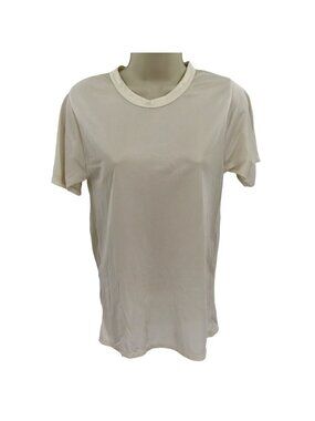 VTG Culit Women Small Ivory Off White All Nylon Short Sleeve T Shirt Made in USA